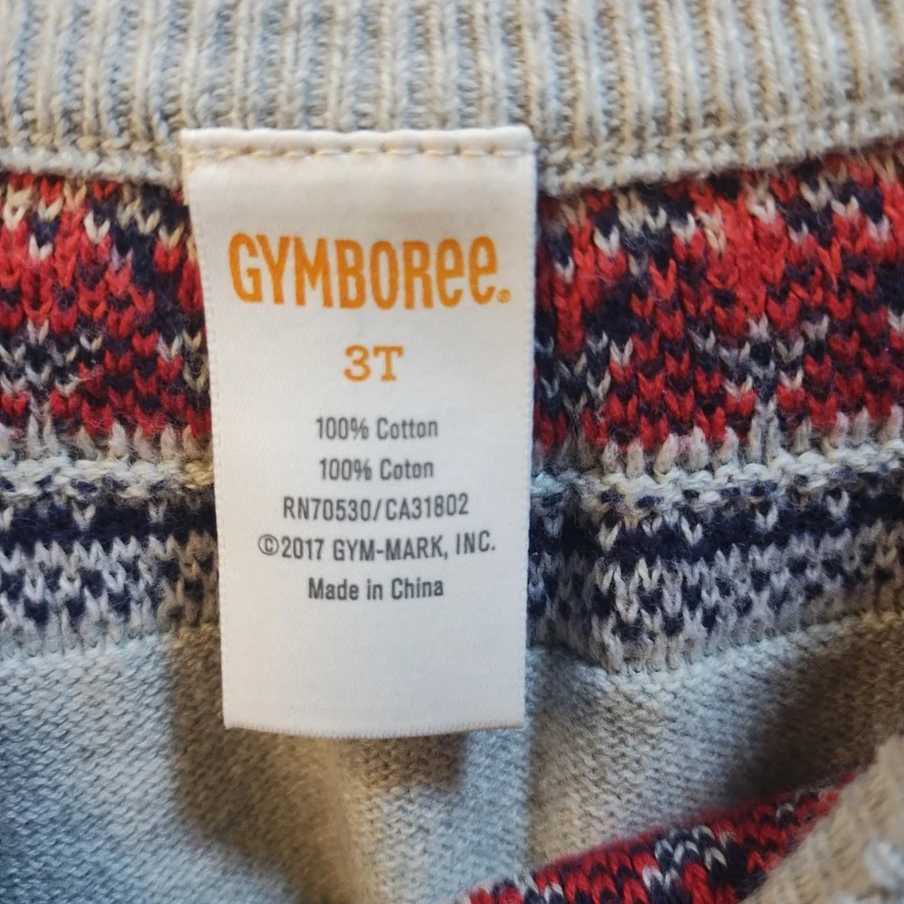 Gymboree Girls 3T Sweater Dress Knit Snowflake Fair Isle Holiday Winter Gray Red